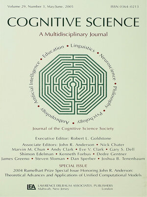 cover image of 2004 Rumelhart Prize Special Issue Honoring John R. Anderson